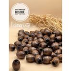 15X18 mm Oval Ahşap Boncuk (50 Gram 40 Adet) Makrome Çanta Tasarım Tahta Boncuk Delik Çapı 7 mm - Kahverengi