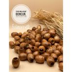 15X18 mm Oval Ahşap Boncuk (50 Gram 40 Adet) Makrome Çanta Tasarım Tahta Boncuk Delik Çapı 7 mm - Taba - Kahve