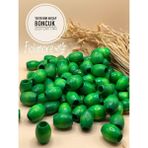 15X18 mm Oval Ahşap Boncuk (50 Gram 40 Adet) Makrome Çanta Tasarım Tahta Boncuk Delik Çapı 7 mm - Yeşil