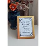 15X21 cm Fotoğraf Çerçevesi! Ahşap Ayaklı Pvc Camlı Dekoratif Masaüstü Çerçeve! Gold Renk