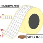 15x30 mm Termal 5'li Ürün Barkod Etiketi 8000'li Rulo 50'li Koli
