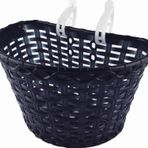 16-20 Jant Uyumlu Hasır Desenli Plastik Çocuk Bisikleti Ön Sepet Siyah