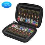 16 adet Balıkçılık Kaşık Lures Metal Alabalık Bas Döküm Spinner için Yemler Set Balıkçılık Yem Saklama Çantası ile Kılıf