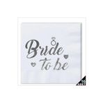 16 Adet Bride To Be Temalı Gümüş Peçete