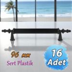 16 Adet Sert Plastik Polavit Siyah 96 Mm Mobilya Mutfak Çekmece Dolap Dolabı Kulpu Kulbu Kulpları