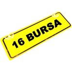 16 BURSA Yazılı Sarı Dekor Plaka Sök Tak Pratik yeni nesil