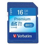 (16 GB) - Verbatim Premium 16 GB SDHC Flash Memory Card, Class 10 (96808)