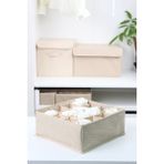 16 Gözlü Çekmece Içi Dolap Çorap / Iç Çamaşırı Katlanabilir Düzenleyici Organizer Kutu 28X28X12 cm - Ahşap Rengi