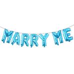 16 inç MARRY ME Mektup Folyo Balonlar Sevgililer Günü Nişan Düğün parti dekorasyon Şişme afiş (MEVET MAVİ YILDIZ)