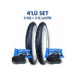 16 Jant Bisiklet Lastik Seti 2 Dış Lastik + 2 İç Lastik Şambrel Kalın Dişli 16x1.75