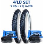 16 Jant Bisiklet Lastik Seti 2 Dış Lastik + 2 İç Lastik (Şambrel) Kalın Dişli (16x1.95)