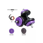 16 Kg Spor 16 Kg Dambıl Seti Mor-Siyah 6 In 1 Fitness Set Dambıl Seti Vinyl Mor