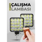 16 Led Off Road Çalışma Ve Sis Lambası 2'li 48w 12-24v Çakar M...