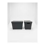 16 Litre Kapaklı Saklama Kutusu Çok Amaçlı Dolap İçi Düzenleyici Organizer - Antrasit - Beyaz VYH-943267