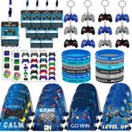 16 Paket Video Oyunu Partisi İyilik İpli Çanta 16 '' x 13'' Oyun Partisi İyilik Ganimet Çanta Oyun Partisi İyilik Sırt Çantası Video Oyunu Doğum Günü Partisi İyilik Goodie Çanta, Mavi