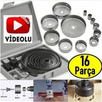 16 Parça Panç Seti Ahşap Kartonpiyer Sunta Alçıpan Delici Testere Takımı Profesyonel Buat Açma Apara