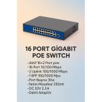 16 Port 10/100/1000Mbps 16+2 Gigabit Poe Switch