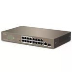 16 Port Poe+ 10-100 Switch Hub Çelik Kasa Rack Mount Tef1118p-16-150W