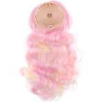 1/6 Uzun Kıvırcık Peruk Blythe Bebek Dıy Için Scalp Headshell ile Dıy Accs Pink - Pembe
