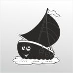 160 cm Gülen Tekne Folyo Sticker