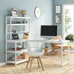 160 cm MDF Oyuncu Masası – Beyaz Metal Ayaklı Bilgisayar ve Çalışma Masası (CA040) (Beyaz, 160 cm)