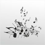 160 cm Müzik Notaları Folyo Sticker