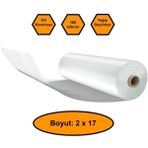 160 Micron Naylon Örtü, Şeffaf Su Geçirmez Naylon, 2X17 Metre