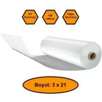 160 Micron Naylon Örtü, Şeffaf Su Geçirmez Naylon, 3X21 Metre