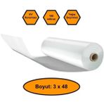 160 Micron Naylon Örtü, Şeffaf Su Geçirmez Naylon, 3X48 Metre
