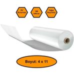 160 Micron Naylon Örtü, Şeffaf Su Geçirmez Naylon, 4X11 Metre