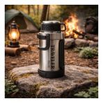 1600 Ml Çift Katmanlı Vakumlu Çelik Termos Taşıma Saplı Sızdırmaz Outdoor Büyük Boy (Beyaz Gümüş)