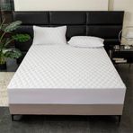 160x200 cm Lastikli Çarşaf Yıkanabilir 3D Baskı Katı Beyaz Yatak Koruyucu Polyester & Pamuk Karışımı Yatak Örtüsü Kutu Bahar ve Yatak Pad için