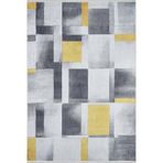 160x230 cm Canton Sarı Modern Yün El Dokuma Modern Geometrik Etnik Eskitme Desenli Boho Oturma Odası Salon Yolluk Koridor Mutfak Halısı
