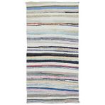 160x306 cm Girit Bej Çizgili Yün El Dokuma Modern Geometrik Etnik Eskitme Desenli Boho Oturma Odası Salon Yolluk Koridor Mutfak Halısı