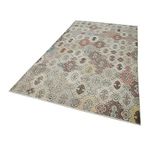 160x307 cm Kareli Kilim Bej Kareli Yün El Dokuma Modern Geometrik Etnik Eskitme Desenli Boho Oturma Odası Salon Yolluk Koridor Mutfak Halısı