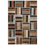161x243 cm Iskece Kahverengi Vintage Yün El Dokuma Modern Geometrik Etnik Eskitme Desenli Boho Oturma Odası Salon Yolluk Koridor Mutfak Halısı