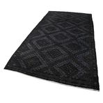 161x315 cm Geometrik Kilim Siyah Geometrik Yün El Dokuma Modern Geometrik Etnik Eskitme Desenli Boho Oturma Odası Salon Yolluk Koridor Mutfak Halısı