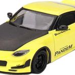 1:64 Diecast Nissan Z Pandem Ikazuchi Yellow Mini GT Model Araba