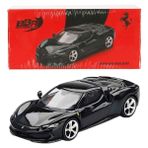 1:64 Mini Gt Ferrari 296 GTB Nero Daytona Diecast Model Araba