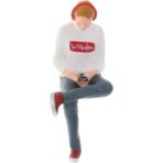 1/64 Minyatür Minik Oturma Pozisyonu Insanlar Senaryo Diorama Oyuncak Grup Beyaz