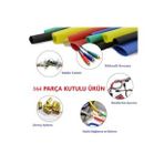 164 Parça Kablo Makaron Seti. Isıya Dayanıklı Kalo Koruyucu Kablo Tamir Borusu Kablo Kanalı