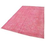 166x270 cm Geometrik Halı Pembe Geometrik Yün El Dokuma Modern Geometrik Etnik Eskitme Desenli Boho Oturma Odası Salon Yolluk Koridor Mutfak Halısı