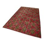 168x296 cm Kareli Kilim Kırmızı Kareli Yün El Dokuma Modern Geometrik Etnik Eskitme Desenli Boho Oturma Odası Salon Yolluk Koridor Mutfak Halısı
