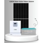 1,6Kw Hazır Solar Paket | 2×600W Bifacial Panel + 2×150AH Jel Akü | Mppt Akıllı Inverter Off-Grid Güneş Enerji Sistemi