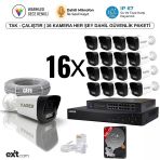 16'Lı Ip Kamera-Poeli-5Mp-Ultra Hd-4K 1920 Çözünürlük-Sesli-Gece Renkli Görüş-İnsan Ve Plaka Algılamalı Set