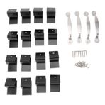 16pcs Paslanmaz Çelik Kasırgası Deklanşör Klipsleri 1/2 inç Kalınlığında Kontrplak Yeniden Kullanılabilir Pencere koruması Için Yeniden Kullanılabilir Kurulum (BLACK)