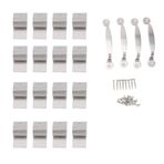 16pcs Paslanmaz Çelik Kasırgası Deklanşör Klipsleri 1/2 inç Kalınlığında Kontrplak Yeniden Kullanılabilir Pencere koruması Için Yeniden Kullanılabilir Kurulum (Orijinal Renk)