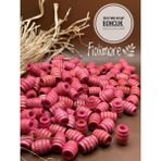 16X12 mm Oval Makarna Ahşap Boncuk Burgulu Kovan (50 Gram 48 Adet) Delik Çapı 5 mm Makrome Takı - Pembe