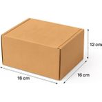 16X16X12 cm Kutu-Kare Receiver E-Ticaret Kargo Kutusu-1 Desi Kutu-Kraft-25 Adet - Kahverengi