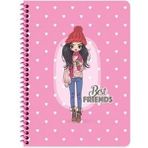 16X22 cm Çizgisiz 80 Yaprak Telli Defter Karton Kapak 60 gr Beyaz Sayfa Best Friends